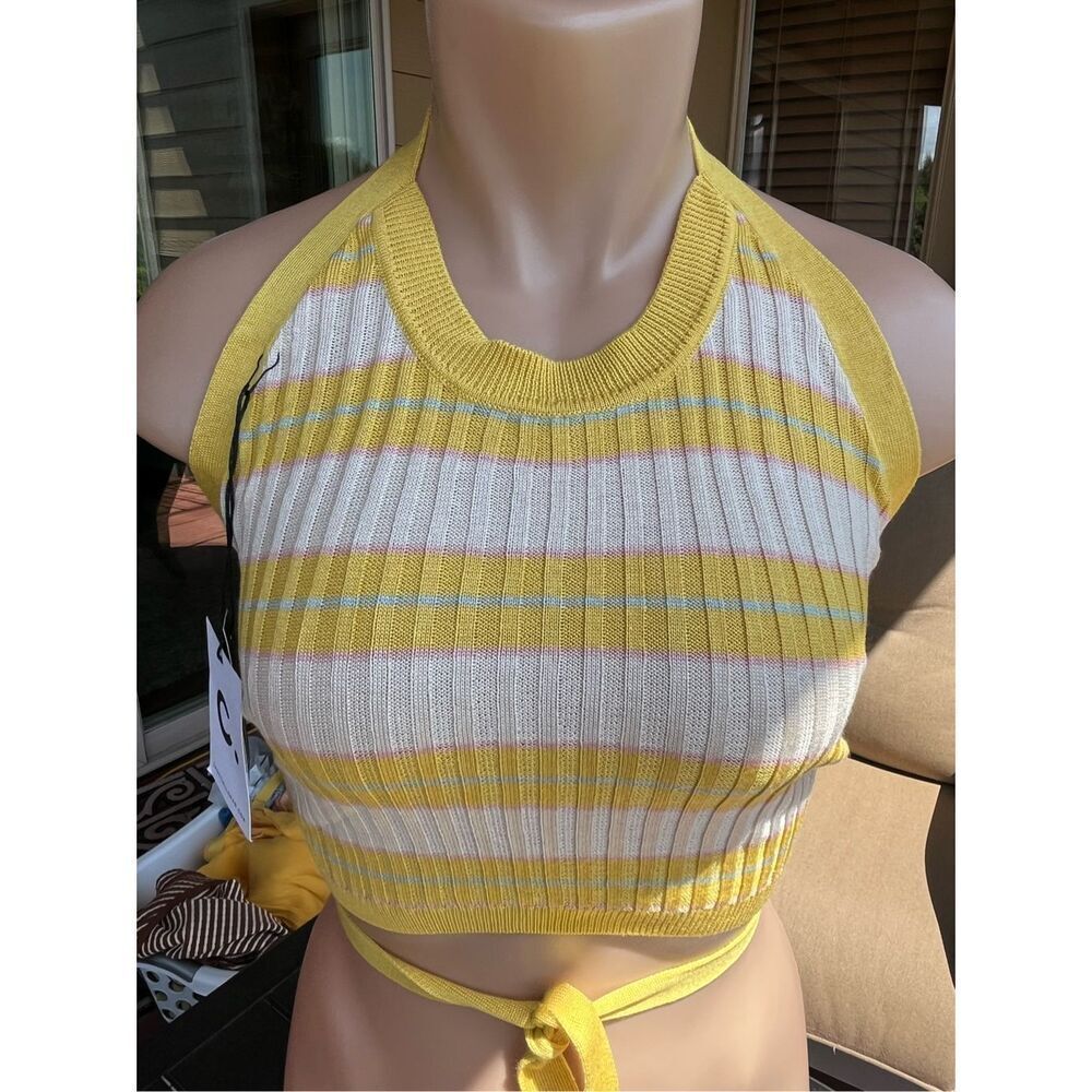Callahan Knitwear Greta Halter in Gossamer Yellow